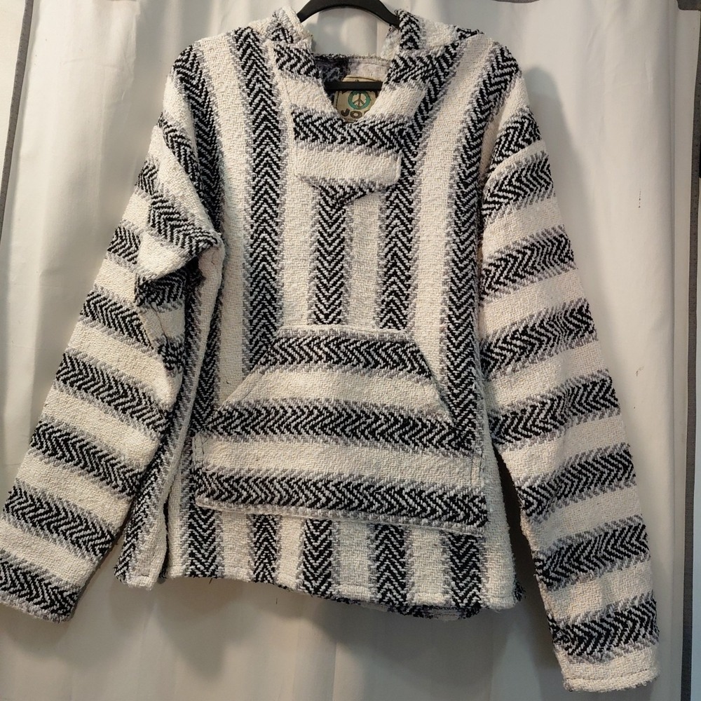 Vintage‎ 1990s Baja Joe Patterned Mexican Hoodie Size L